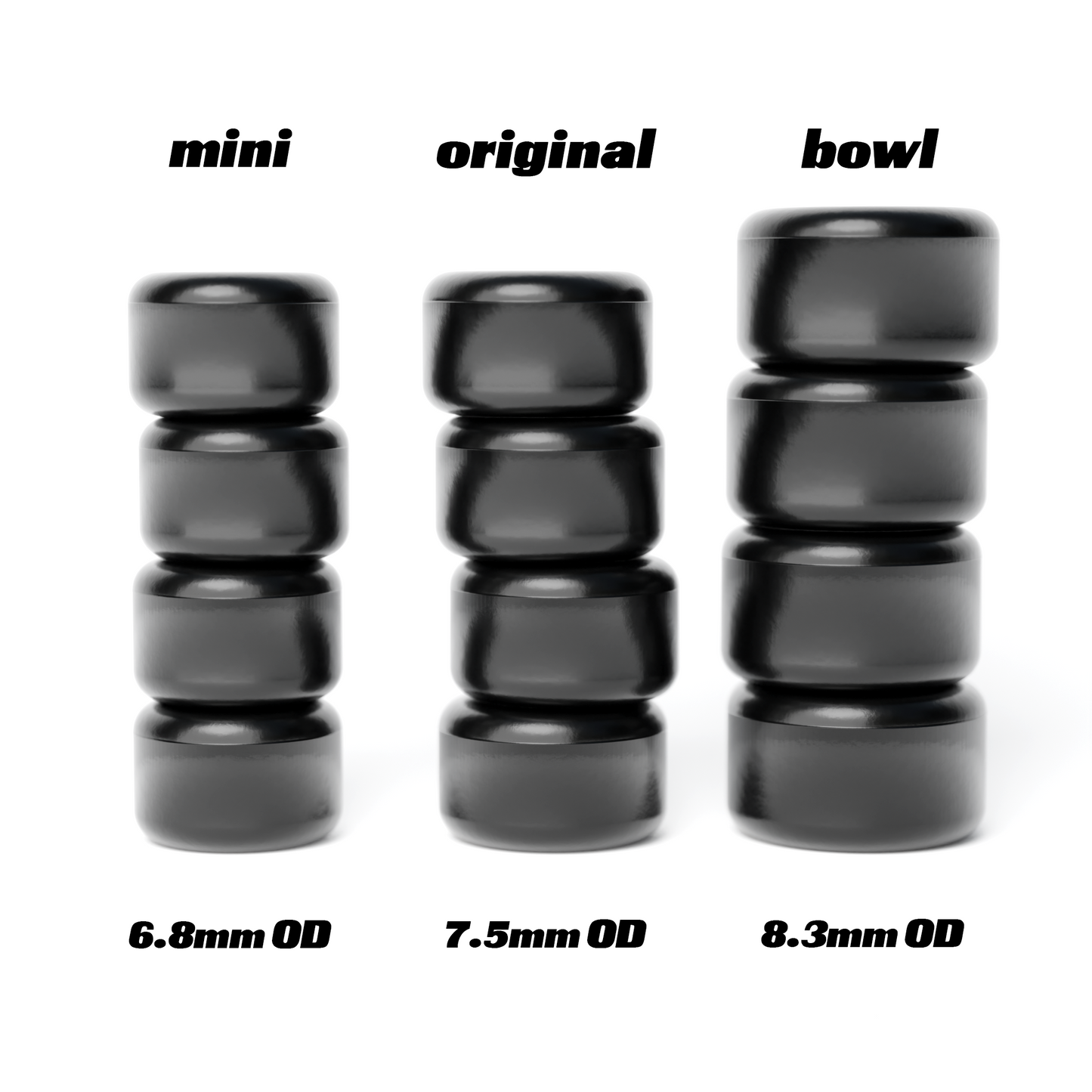 WHEELS BY DELIDECKS - 95A MINI BLACK